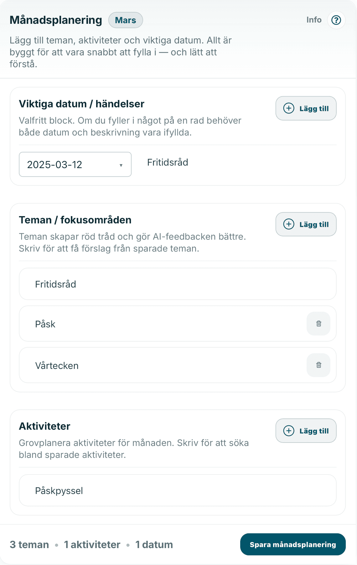 Bygg veckan eller månaden snabbt och med bättre struktur.