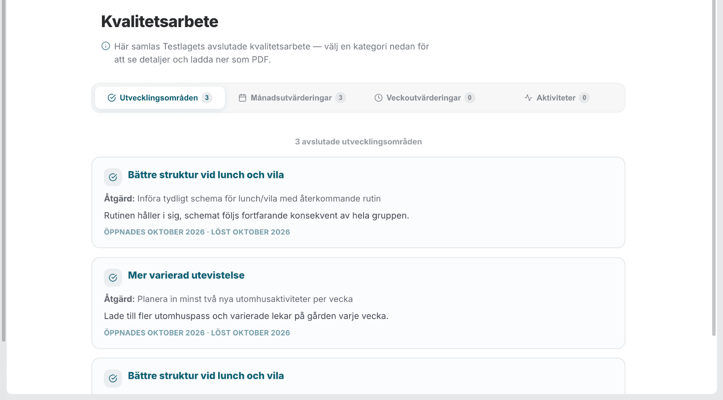 Kvalitetsarbete i Planovus
